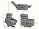 Electric Riser Recline Armchair, with Footrest - Grey T3398P329989