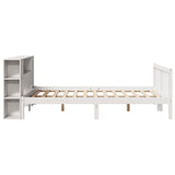 Bookcase Bed without Mattress White 150x200 cm King Solid Wood Pine 3321660