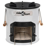 Camping Wood Stove Silver 45x25x26 cm Steel 319438