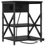 Bedside Cabinet Black Oak 41 x 31 x 51 cm Engineered Wood 859515