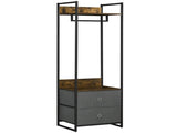 Clothes Rail, Metal Coat Stand, Garment Rack with 2 Fabric Storage Drawers, Single Wardrobe for T3398P341424