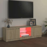 TV Cabinet with LED Lights Sonoma Oak 120x30x36 cm 804286