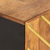 Highboard Brown and Black 60x33.5x100 cm Solid Wood Mango 356813