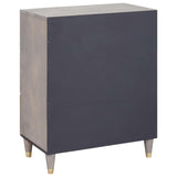 Sideboard Grey and Gold 60 x 33 x 75 cm Solid Mango Wood 4018775