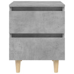 ZNTS Bed Cabinets & Solid Pinewood Legs 2 pcs Concrete Grey 40x35x50 cm 805860