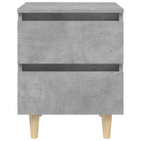 ZNTS Bed Cabinets & Solid Pinewood Legs 2 pcs Concrete Grey 40x35x50 cm 805860