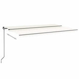 Manual Retractable Awning with LED 500x300 cm Cream 3069142
