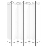 6-Panel Room Divider White 240x220 cm Fabric 350174