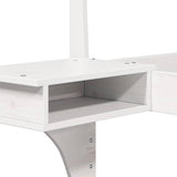 Bed Frame with Headboard White 200 x 200 cm Solid Pine Wood 3385749