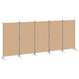 5-Panel Room Divider Beige 433 x 180 cm Fabric 42039229
