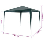 Party Tent 3x3 m PE Green 45091