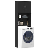 Washing Machine Cabinet Black 64x24x190 cm Engineered Wood 862390