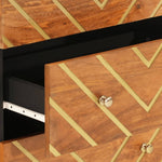Side Cabinets 2 pcs Brown and Black 60x33.5x75 cm Solid Wood Mango 3206281