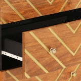 Side Cabinets 2 pcs Brown and Black 60x33.5x75 cm Solid Wood Mango 3206281