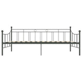 ZNTS 284670 DayBed Frame without Mattress Grey Metal 90x200 cm