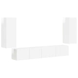 TV Cabinet Set 4 pcs High Gloss White Engineered Wood 3409163
