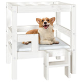 Dog Bed White 55.5x53.5x60 cm Solid Wood Pine 822368