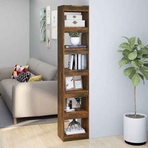 Book Cabinet/Room Divider Smoked Oak 40x30x198 cm 813596
