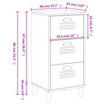 Bedside Cabinet VIKEN Anthracite Grey Engineered Wood 374919