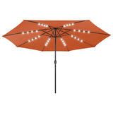 Garden Parasol with LED Lights 400 cm Terracotta 312535