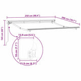 Awning Frame Manual Adjustable White 2.5 x 2 m Steel 42002522