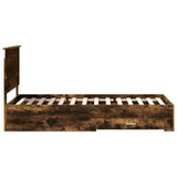 Bed Frame with Drawer Smoked Oak 100 x 200 cm Engineered Wood 3409689