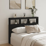 Headboard Cabinet Black Engineered wood Bed Headboard Rectangular 839197