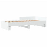 Bed Frame without Mattress White 75x190 cm Small Single Engineered Wood 849593