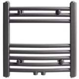 Grey Bathroom Central Heating Towel Rail Radiator Curve 480x480mm 141896