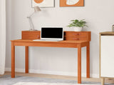Desk with Drawer Wax Brown 110 x 50 x 93 cm Soild Pine Wood 870012