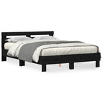 Bed Frame with Headboard Black oak 150 x 200 cm Engineered wood 3333944