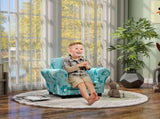 2 Piece Kids Sofa Set with Dinosaur Design, Wooden Frame, for 1.5-3 Years Old, Blue T3398P421962