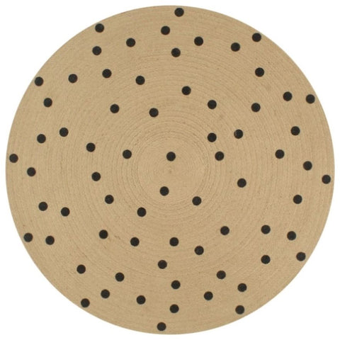 Handmade Rug Jute with Print Polka Dot 150 cm 133688