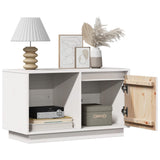 TV Cabinet White 74x35x44 cm Solid Wood Pine 814335