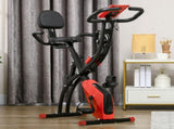 2-in-1 Folding Exercise Bike with 8-Level Magnetic Resistance, Arm Resistance Band, Pulse Sensor, T3398P349156