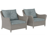 Rattan Garden Chairs Set of 2, Outdoor Rattan Chairs with Cushions, Armrests and High Back, PE T3398P377535