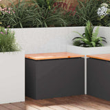 Garden Bench Black 60 x 40 x 43 cm Solid Douglas Wood and Steel 874891