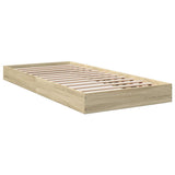 Bed Frame without Mattress Sonoma Oak 75x190 cm Small Single Engineered Wood 842079
