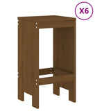 Garden Bar Set Honey Brown Solid Pine Wood For 6 people 3157754