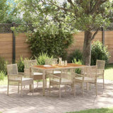 Garden Dining Set 7 pcs Beige Poly rattan 3334920