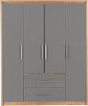 ZNTS Seville 4 Door 2 Drawer Wardrobe 100-101-114