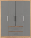 ZNTS Seville 4 Door 2 Drawer Wardrobe 100-101-114