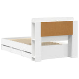 Bed Frame with Storage White 100 x 200 cm Engineered Wood 3434015