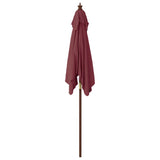 Garden Parasol with Wooden Pole Bordeaux Red 198x198x231 cm 363187