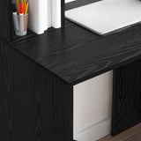 Desk with Shelf Black Oak 91 x 50 x 149 cm Engineered Wood 869259