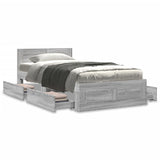 Bed Frame with Headboard without Mattress Grey Sonoma 90x200 cm 3295588