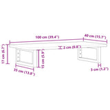 Basin Shelf Wall Mounted Steel and Solid Wood Acacia 3302672
