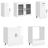 8 Piece Kitchen Cabinet Set "Lucca" High Gloss White Engineered Wood 3314803