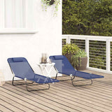 Folding Sun Lounger Folding 2 pcs Navy Blue 182 x 55 x 85.5 cm 42003159
