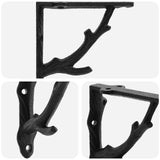 Wall Shelf Brackets 12 pcs Black 14 x 14 x 4 cm Steel 42038854